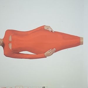 Women's Sexy Cut-Out Ling Sleeve, Midi Bodycon Party Bandage Dress